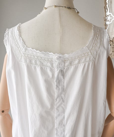 【Seek an nur】1900-20's antique cotton night dress