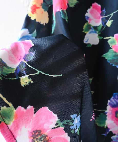 【tiny yearn】1970's Euro Floral Wrap Maxi Skirt