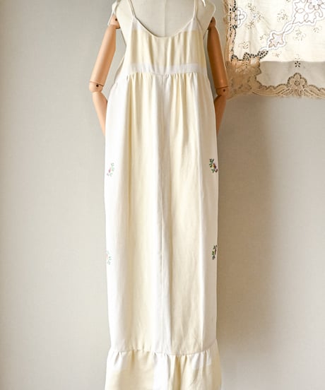 【Seek an nur】Vintage embroidered fabric cami dress