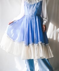 【tiny yearn】1950~60's Frill Pin dot Sheer Dress