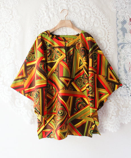【tiny yearn】1970's Vintage Geometric Over Tops