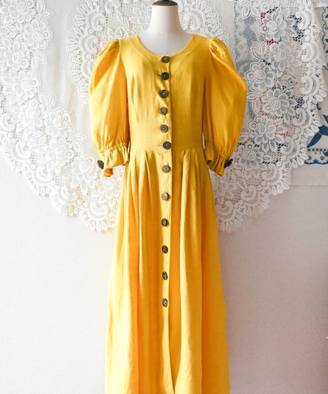 【tiny yearn】Tyrolean Linen Puff Dirndl Dress
