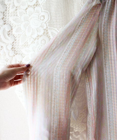 【tiny yearn】Frill Design Mulch Stripe Sheer Blouse