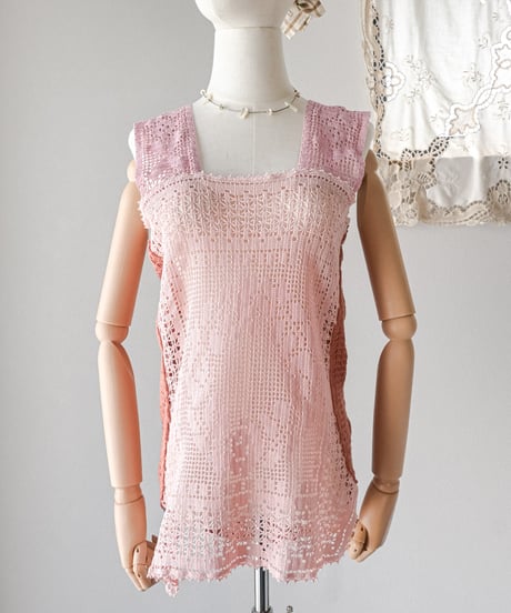 【Seek an nur】Vintage cotton crochet tops