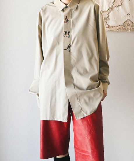 【Seek an nur】Tyrolean Embroidered Dress Shirt