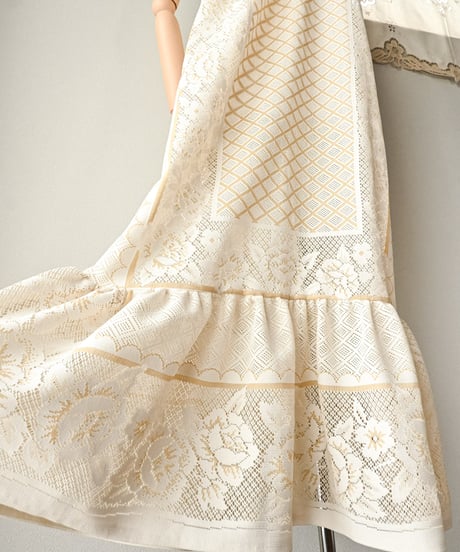 【Seek an nur】Vintage lace fabric cami dress