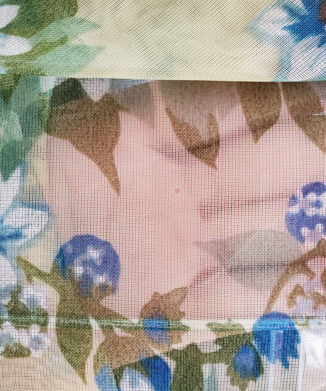 【tiny yearn】1970's Floral Sheer Maxi Dress Gown