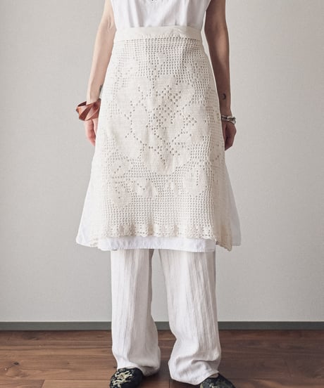 【Seek an nur】Vintage cotton crochet apron