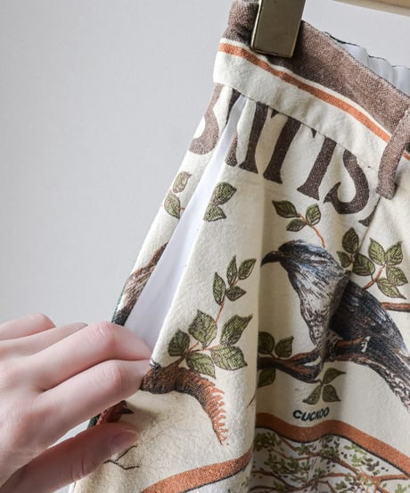 【curoam】Vintage tea towel patchwork pants