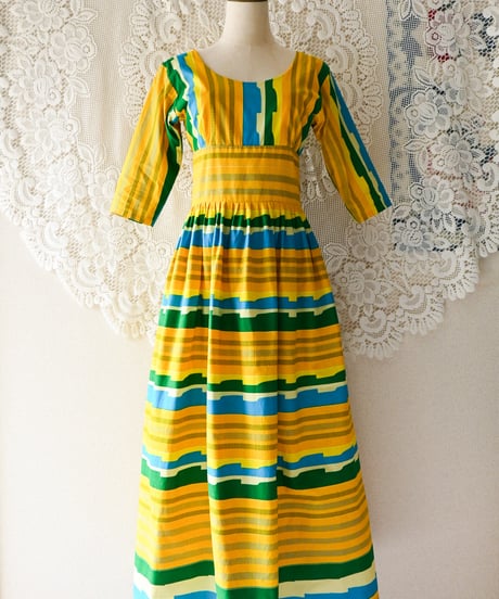 【tiny yearn】African Batik Flare Maxi Dress