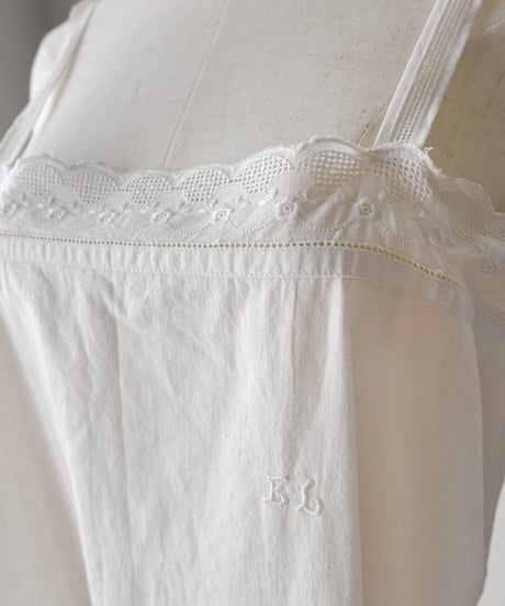 【Seek an nur】1900-20's antique cotton night dress