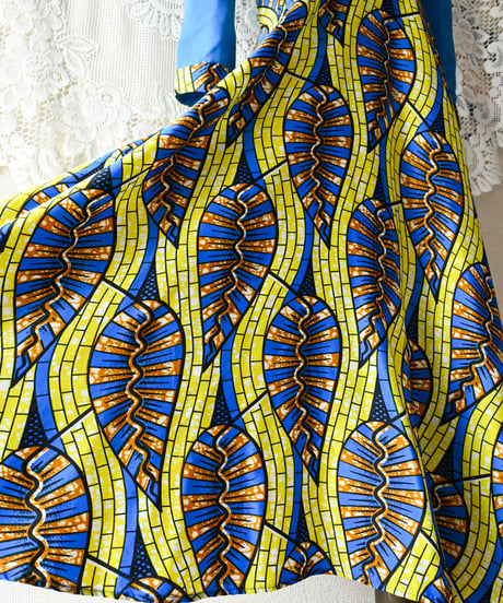 【tiny yearn】African Batik Flare Maxi Dress