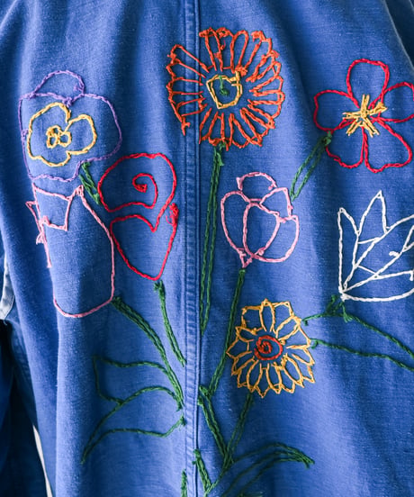 【tiny yearn】⁡60's French Embroidered Painted Work Coat