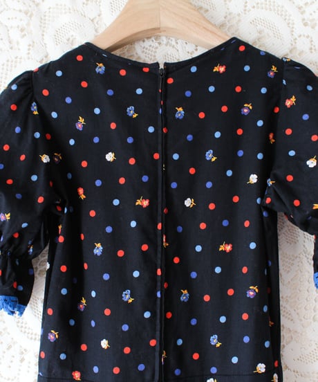 【Seek an nur】1970's German Dot×Floral Maxi Dress