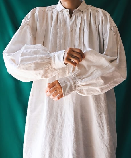【Seek an nur】1890-1920's French Antique Linen Smock