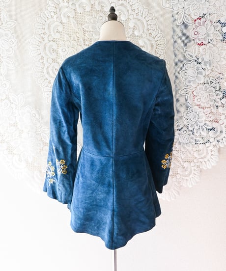 【tiny yearn】1970's Embroidered Suede Pullover