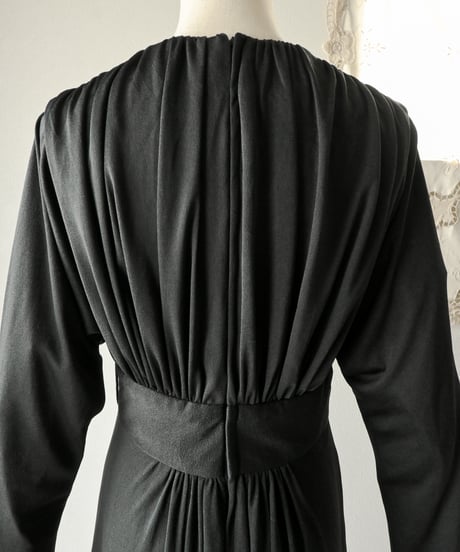 【Seek an nur】German black gather maxi dress