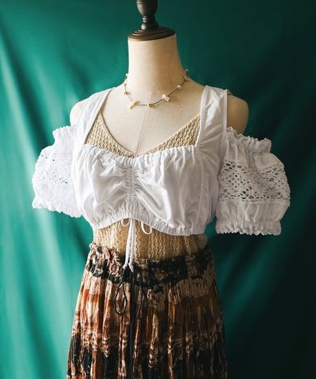 【Seek an nur】Euro Cropped Lace Dirndl Blouse