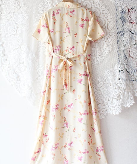 【Seek an nur】Watercolor Floral Shirt Maxi Dress