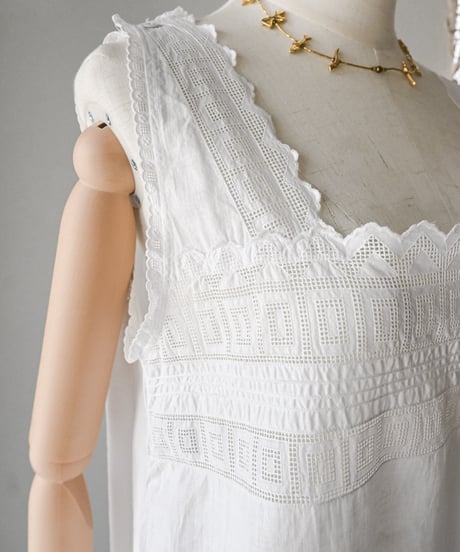 【Seek an nur】1900-20's antique cotton night dress