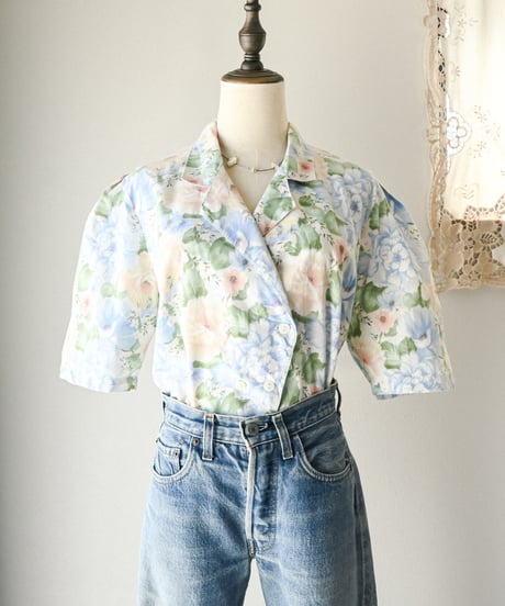 【Seek an nur】Euro floral art jacket blouse