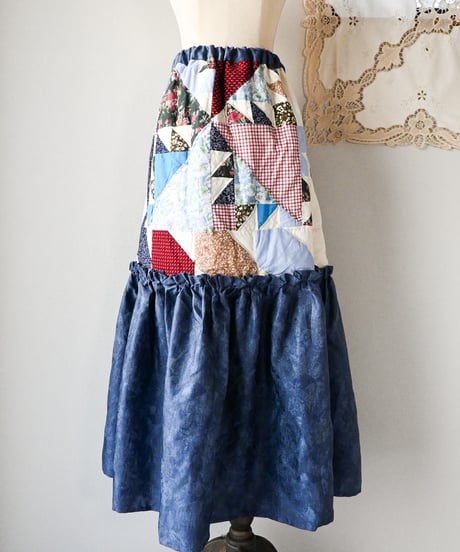 【tiny yearn】Crazy Quilted Patchwork Skirt