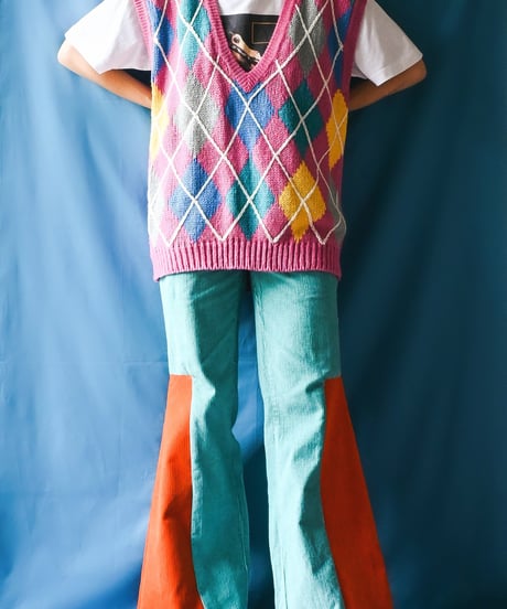 【tiny yearn】Argyle Acryl Knit Over Vest
