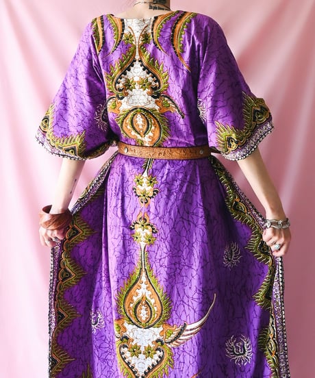 【tiny yearn】African Batik Boubou Maxi Dress