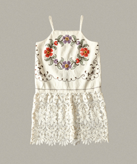 【Seek an nur】Vintage embroidery lace cami dress