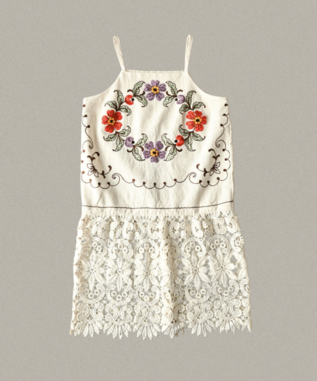 【Seek an nur】Vintage embroidery lace cami dress