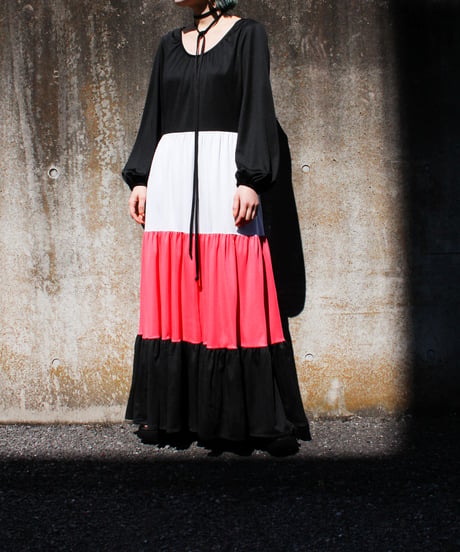 【Seek an nur】Euro Tiered Jersey Maxi Dress