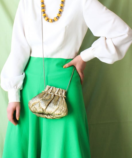 【tiny yearn】1970's Bicolor Flare Maxi Dress