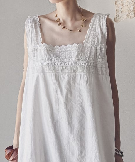 【Seek an nur】1900-20's antique cotton night dress
