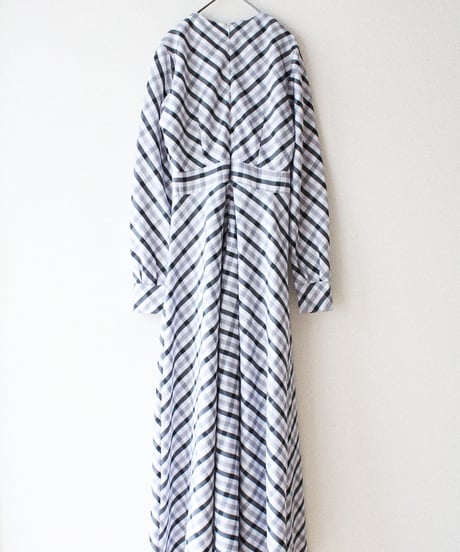 【Seek an nur】Check Flare Maxi Dress