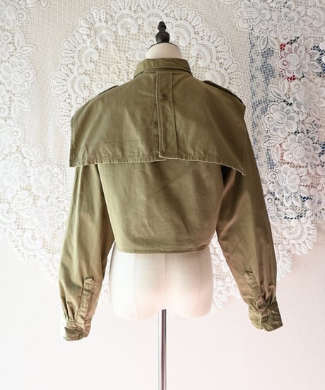 【Seek an nur】Greece Military Cropped Shirt/Khaki