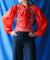【tiny yearn】Vintage France Jacquard Knit Vest