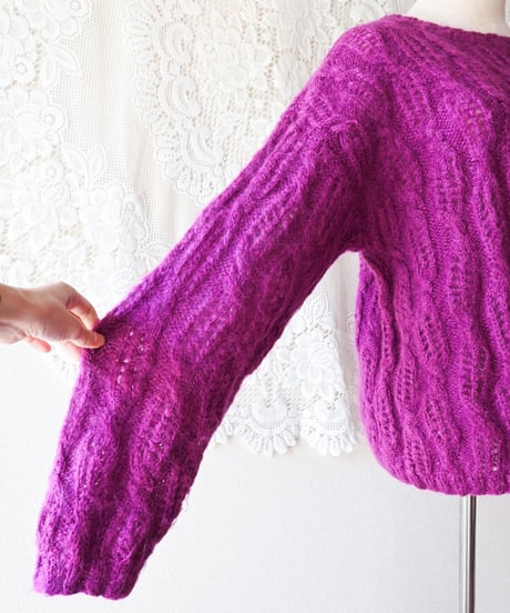 【tiny yearn】Lace Mohair Knit Sweater