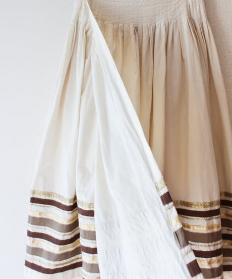 【Seek an nur】Euro Ribbon Cotton Wrap Skirt