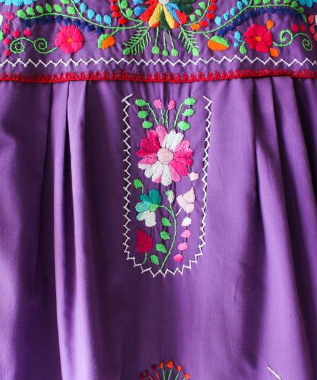 【tiny yearn】Mexican Floral Hand Embroidered Dress