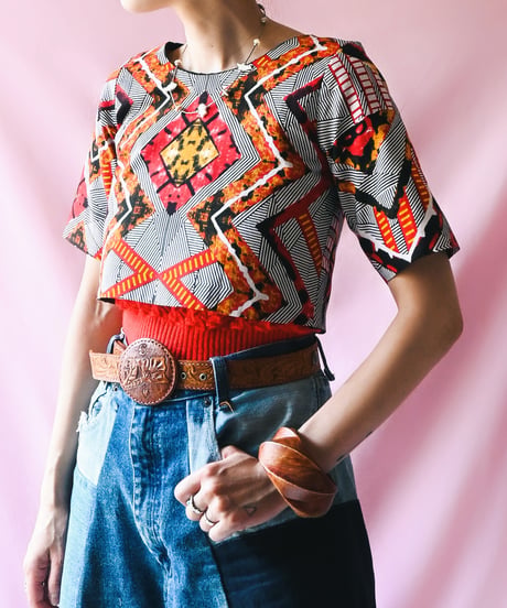 【tiny yearn】African Batik Cropped Tops