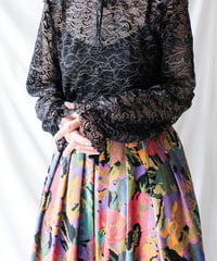 【Seek an nur】Frill Black×Gold Lace Tops