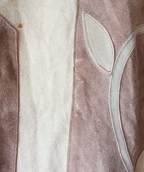 【tiny yearn】1970's Vintage Floral Suede Cape