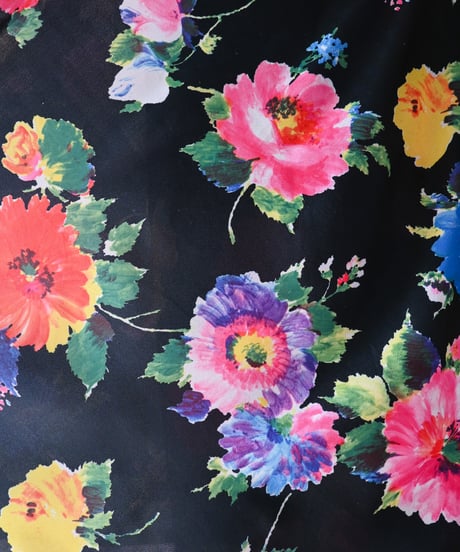 【tiny yearn】1970's Euro Floral Wrap Maxi Skirt