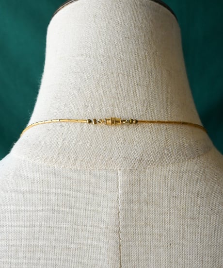 〈Accessory〉Native American Gold Tone Fetish Necklace