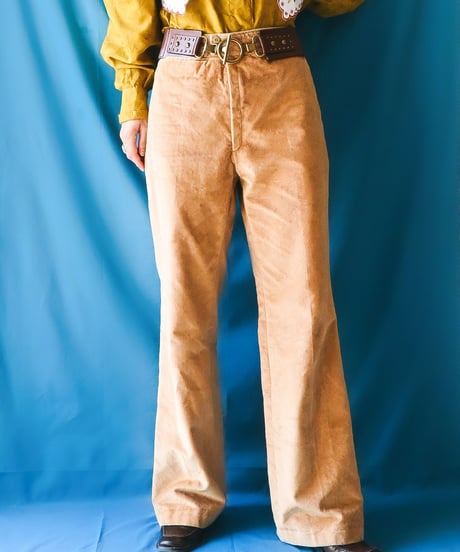 【tiny yearn】Beige Velours Flare Pants