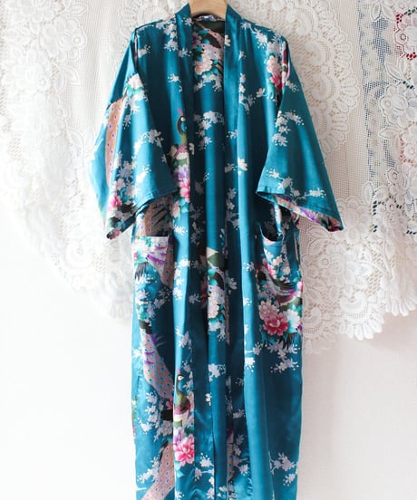 【tiny yearn】Vintage Printed Satin Chinese Long Gown