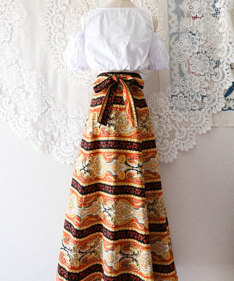 【tiny yearn】Euro Batik Wrap Maxi Skirt