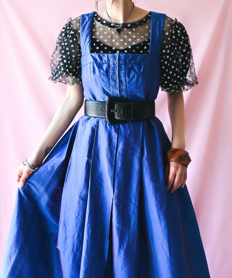 【tiny yearn】Tyrolean Metallic Silk Dirndl Dress