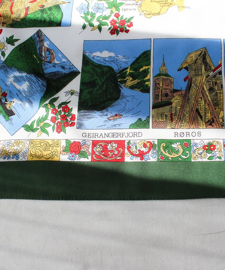 〈Goods〉Vintage Norway Map Souvenir Scarf