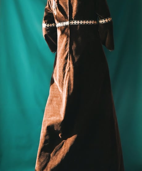 【Seek an nur】1970's Euro Velour Maxi Dress